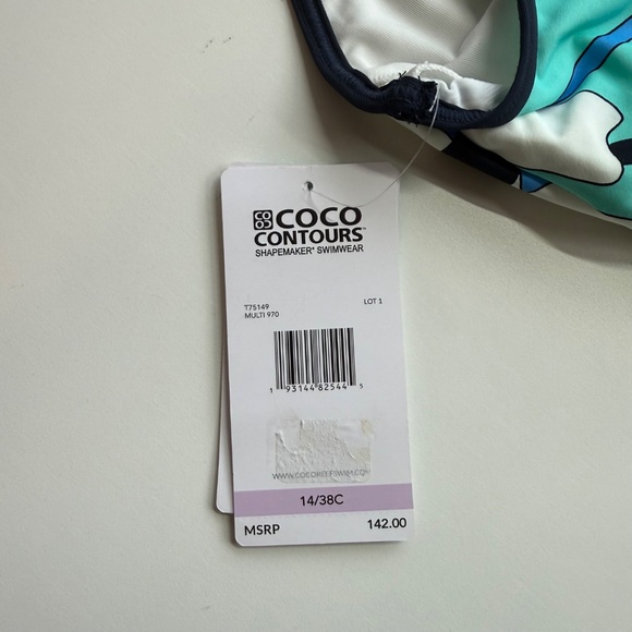 Coco Reef Womens Stellar Tropical Printed Open Back One Piece Swimsuit 14/38C - Picture 8 of 8